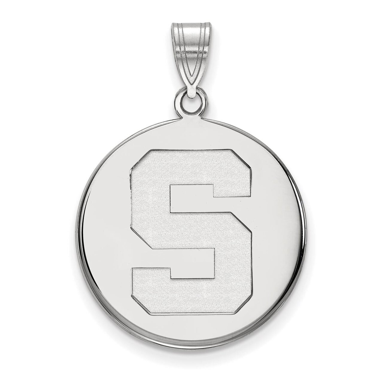 Michigan State University Large Disc Pendant Sterling Silver SS041MIS