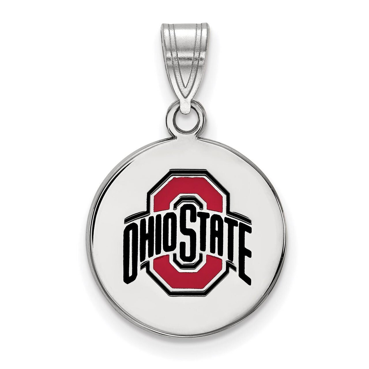 Ohio State University Medium Enamel Disc Pendant Sterling Silver SS041OSU, MPN: SS041OSU, 886774693…