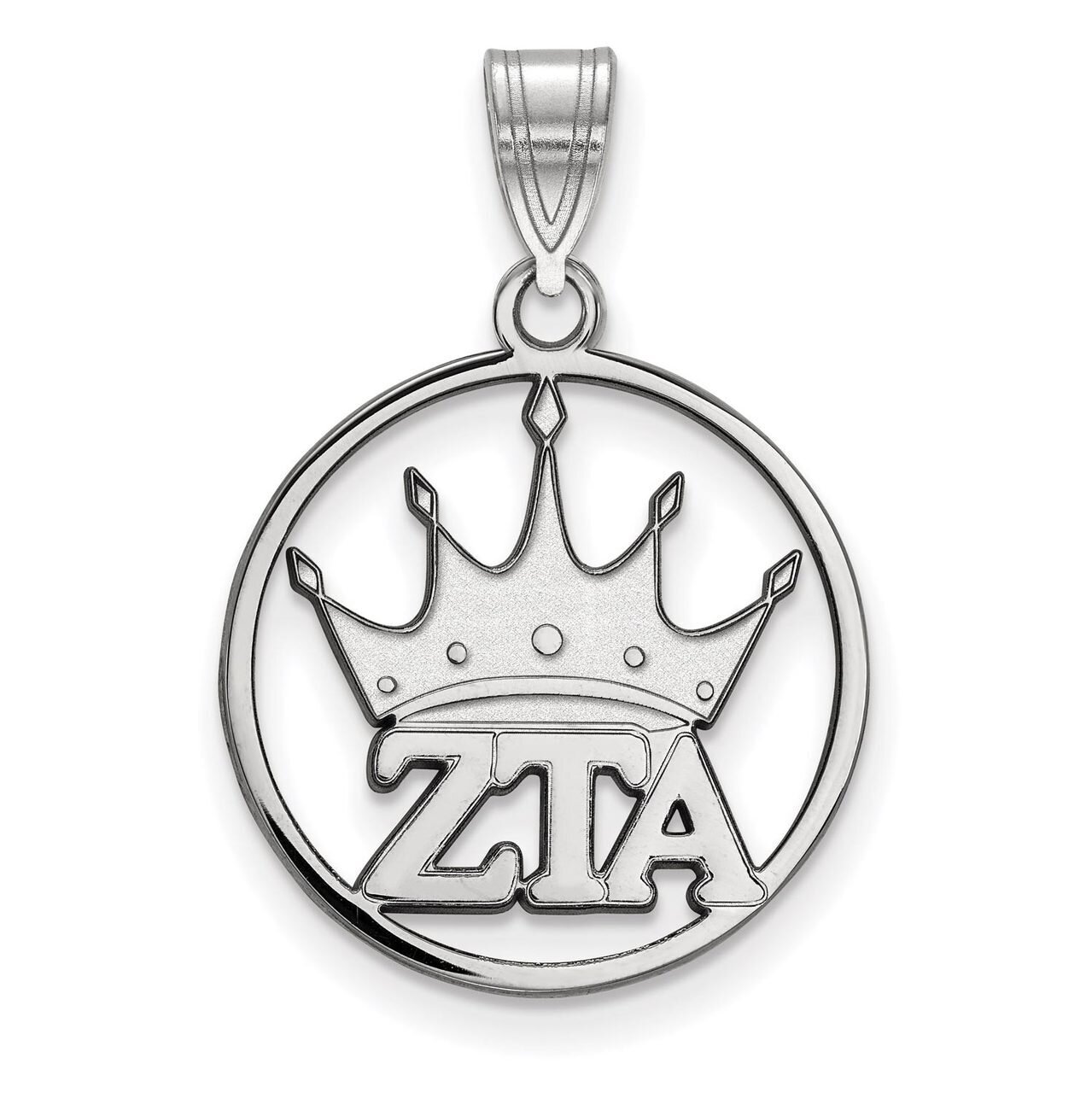 Zeta Tau Alpha Small Circle Pendant Sterling Silver SS041ZTA, MPN: SS041ZTA, 886774608839