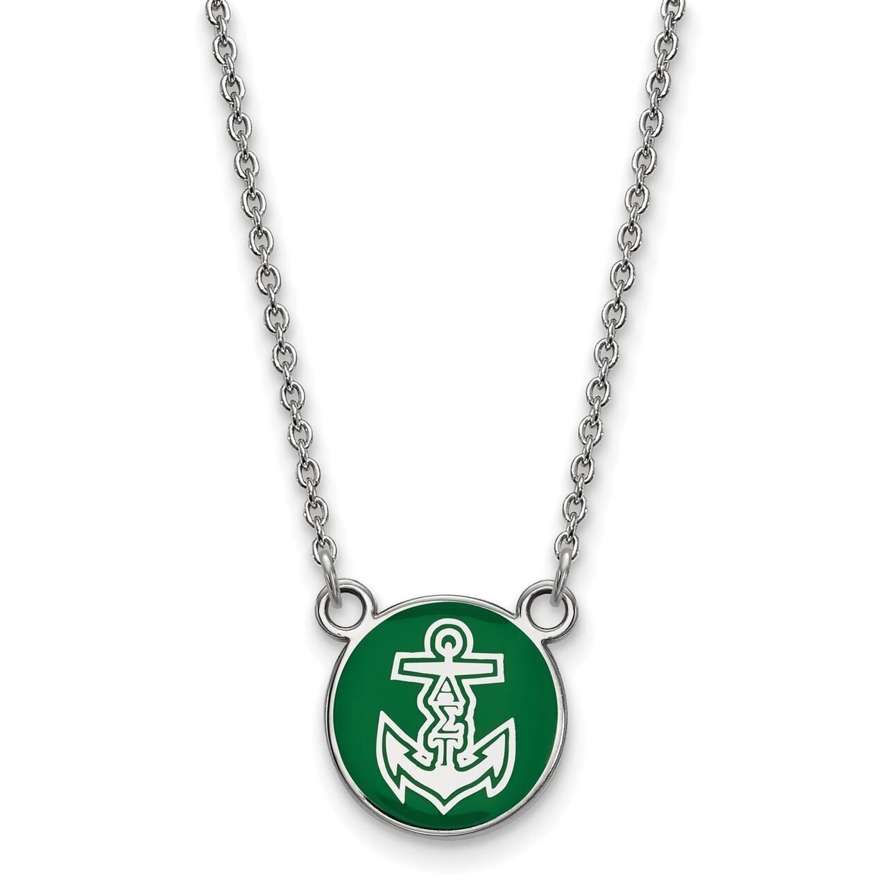 Alpha Sigma Tau Extra Small Enameled Pendant with 18 Inch Chain Sterling Silver SS042ALS-18, MPN: S…