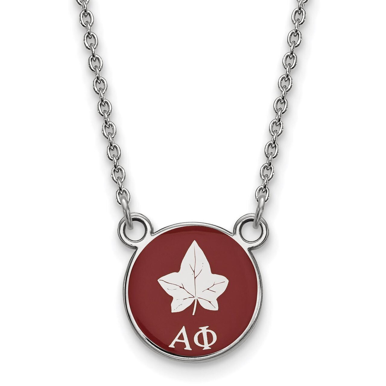Alpha Phi Extra Small Enameled Pendant with 18 Inch Chain Sterling Silver SS042APH-18
