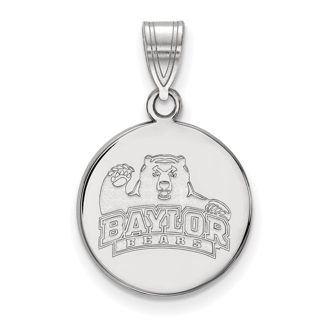 Baylor University Medium Disc Pendant Sterling Silver SS042BU