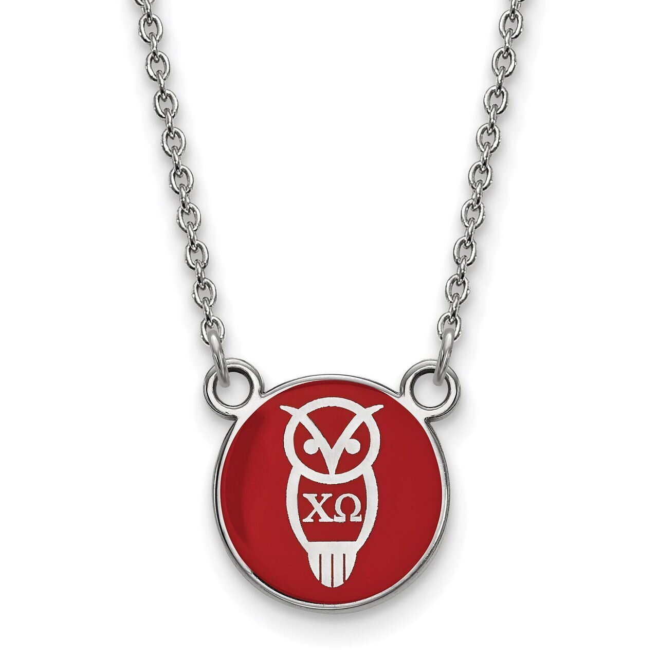 Chi Omega Extra Small Enameled Pendant with 18 Inch Chain Sterling Silver SS042CHO-18, MPN: SS042CH…