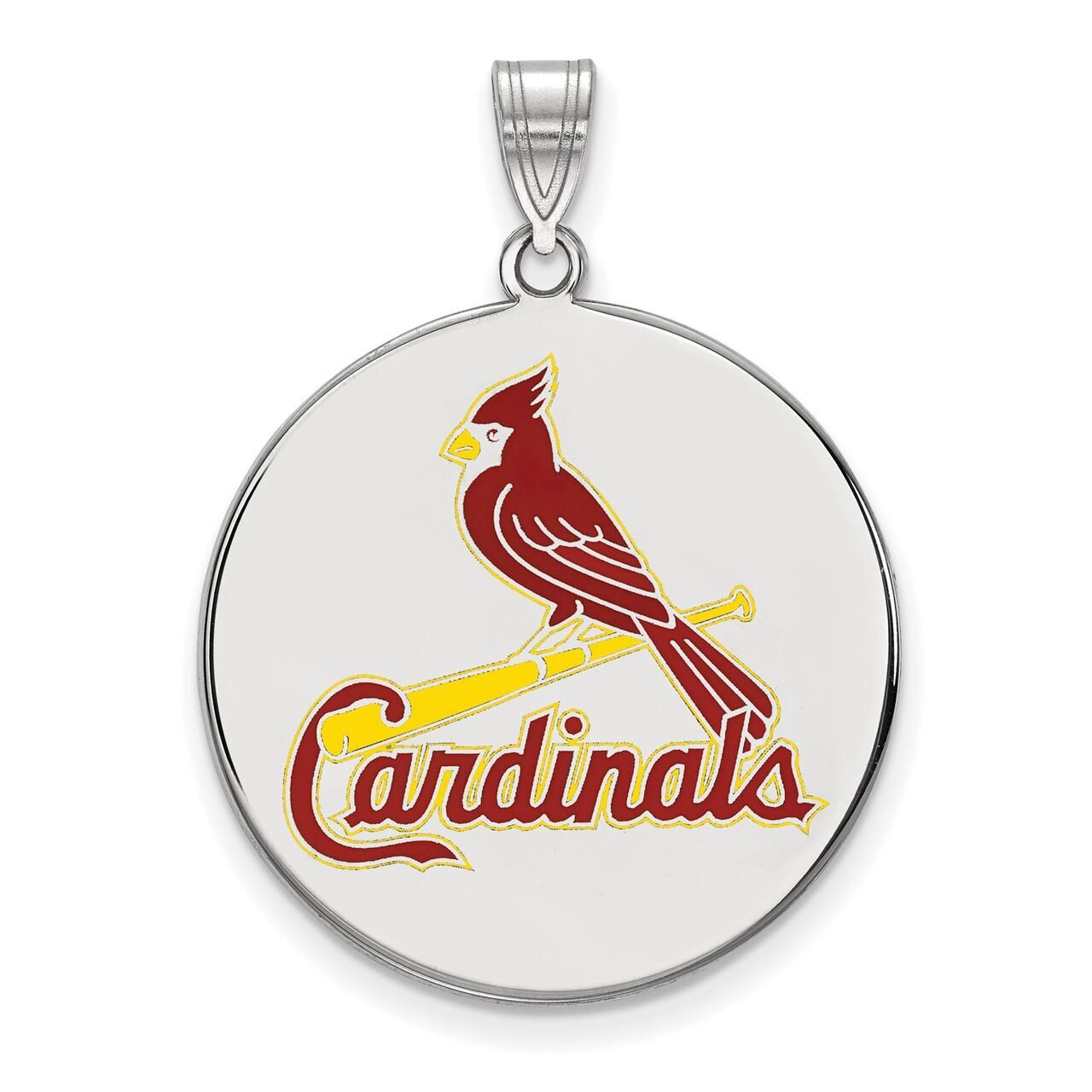 St. Louis Cardinals XLarge Enamel Disc Pendant Sterling Silver SS042CRD, MPN: SS042CRD, 886774630731
