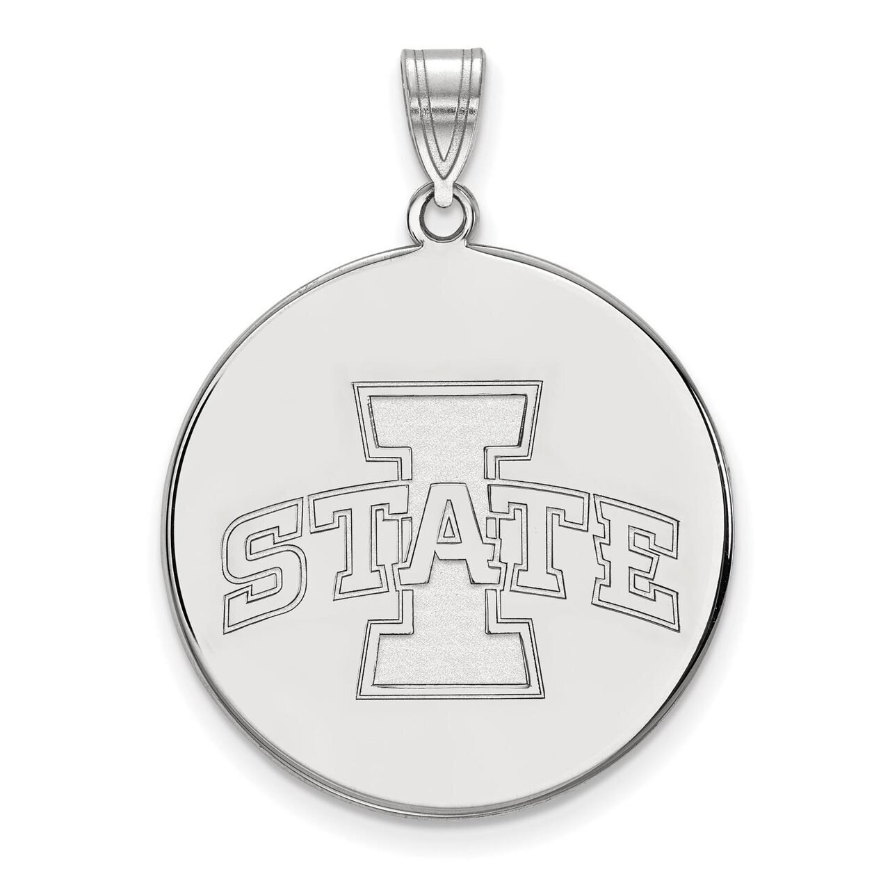 Iowa State University Extra Large Disc Pendant Sterling Silver SS042IAS