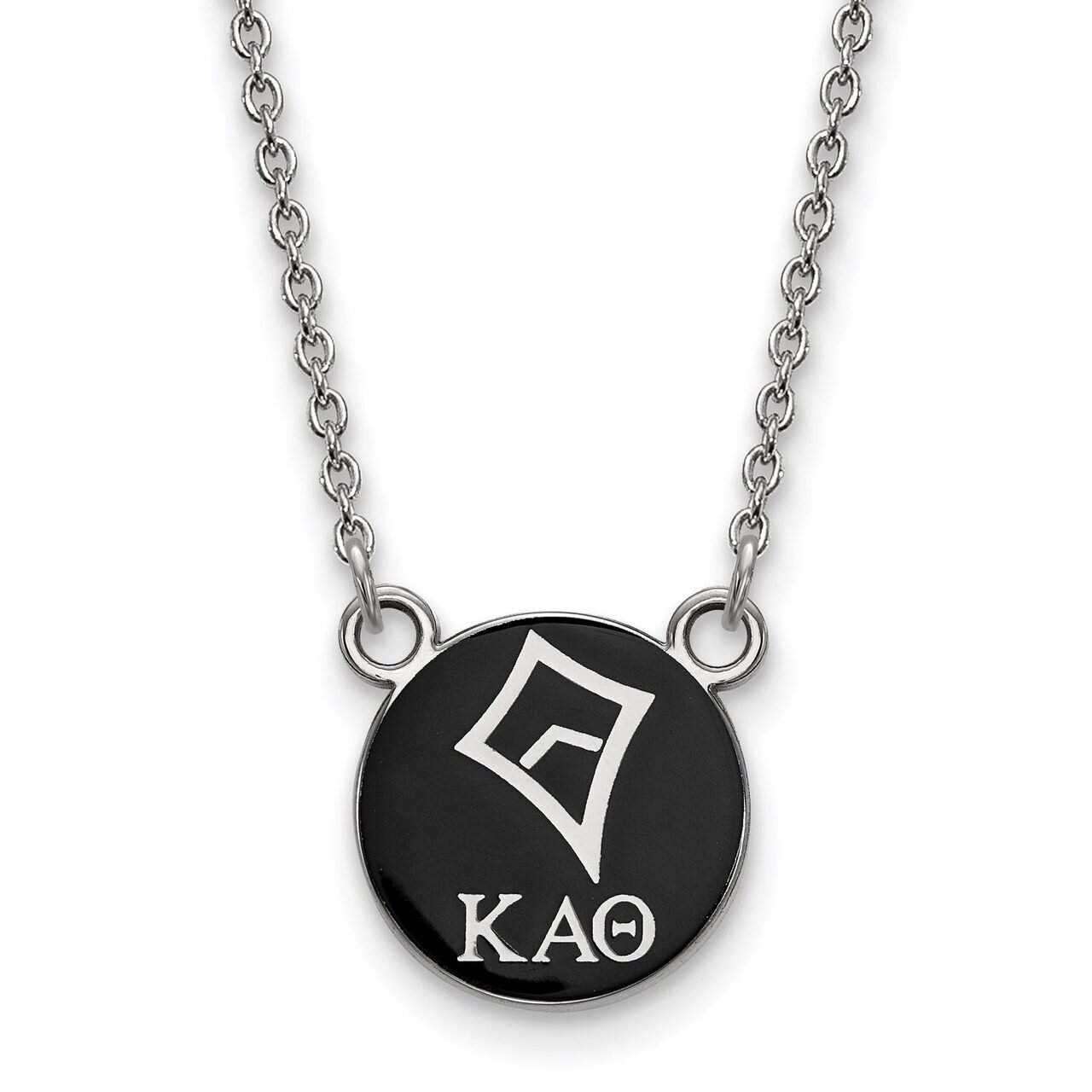 Kappa Alpha Theta Extra Small Enameled Pendant with 18 Inch Chain Sterling Silver SS042KAT-18