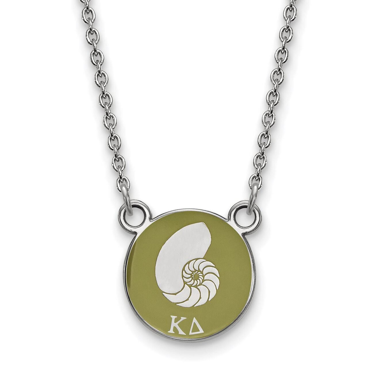 Kappa Delta Extra Small Enameled Pendant with 18 Inch Chain Sterling Silver SS042KD-18