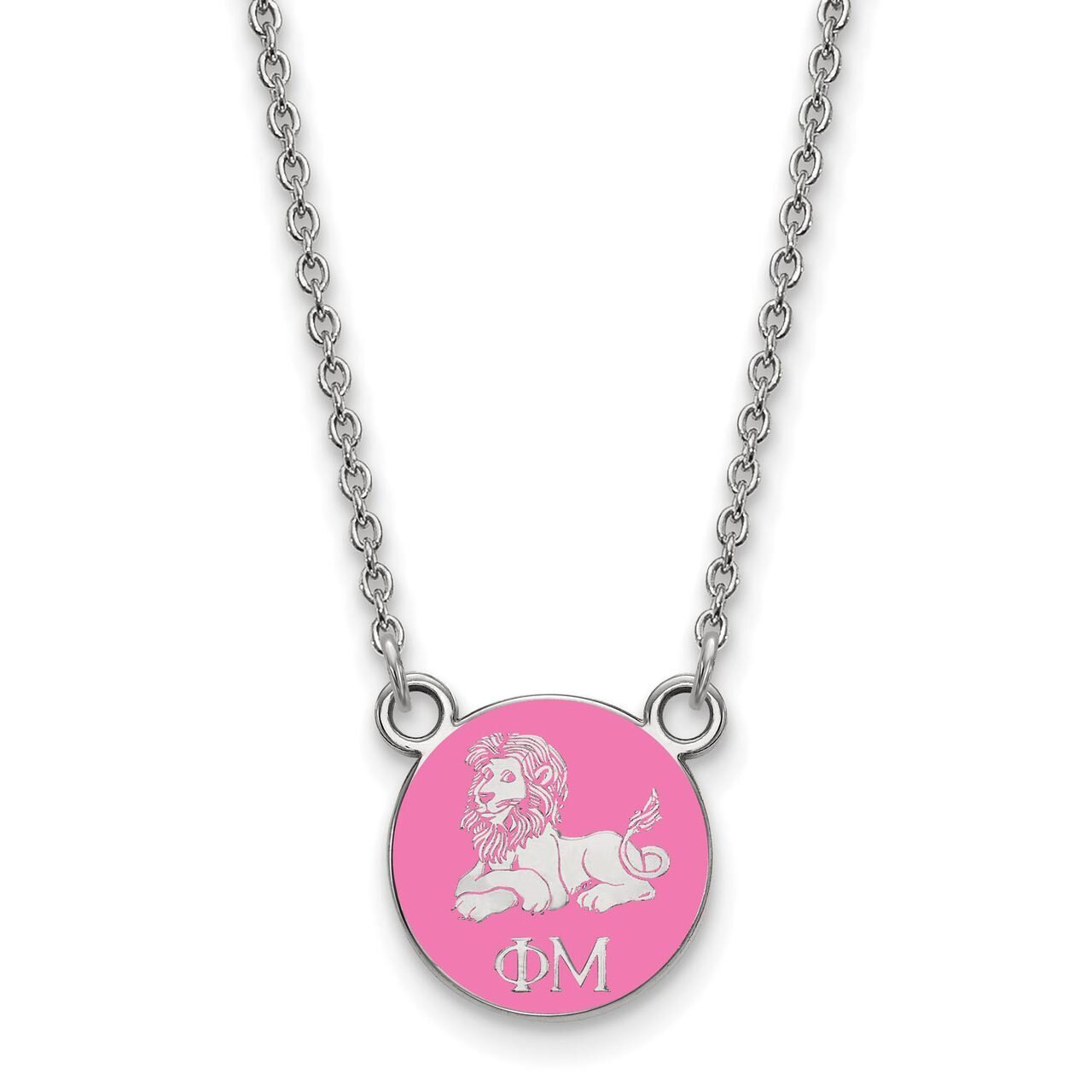 Phi Mu Extra Small Enameled Pendant with 18 Inch Chain Sterling Silver SS042PHM-18, MPN: SS042PHM-1…