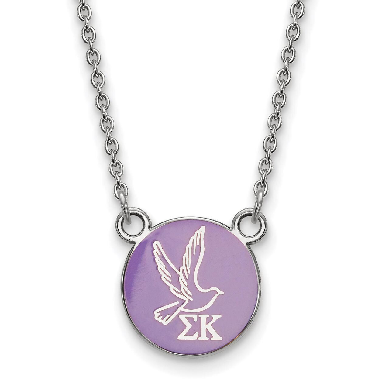 Sigma Kappa Extra Small Enameled Pendant with 18 Inch Chain Sterling Silver SS042SKP-18, MPN: SS042…