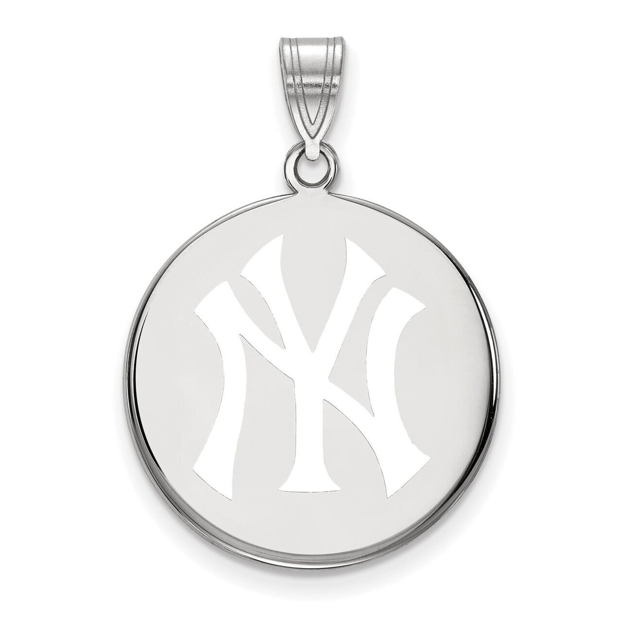 New York Yankees Large Enamel Disc Pendant Sterling Silver SS042YAN