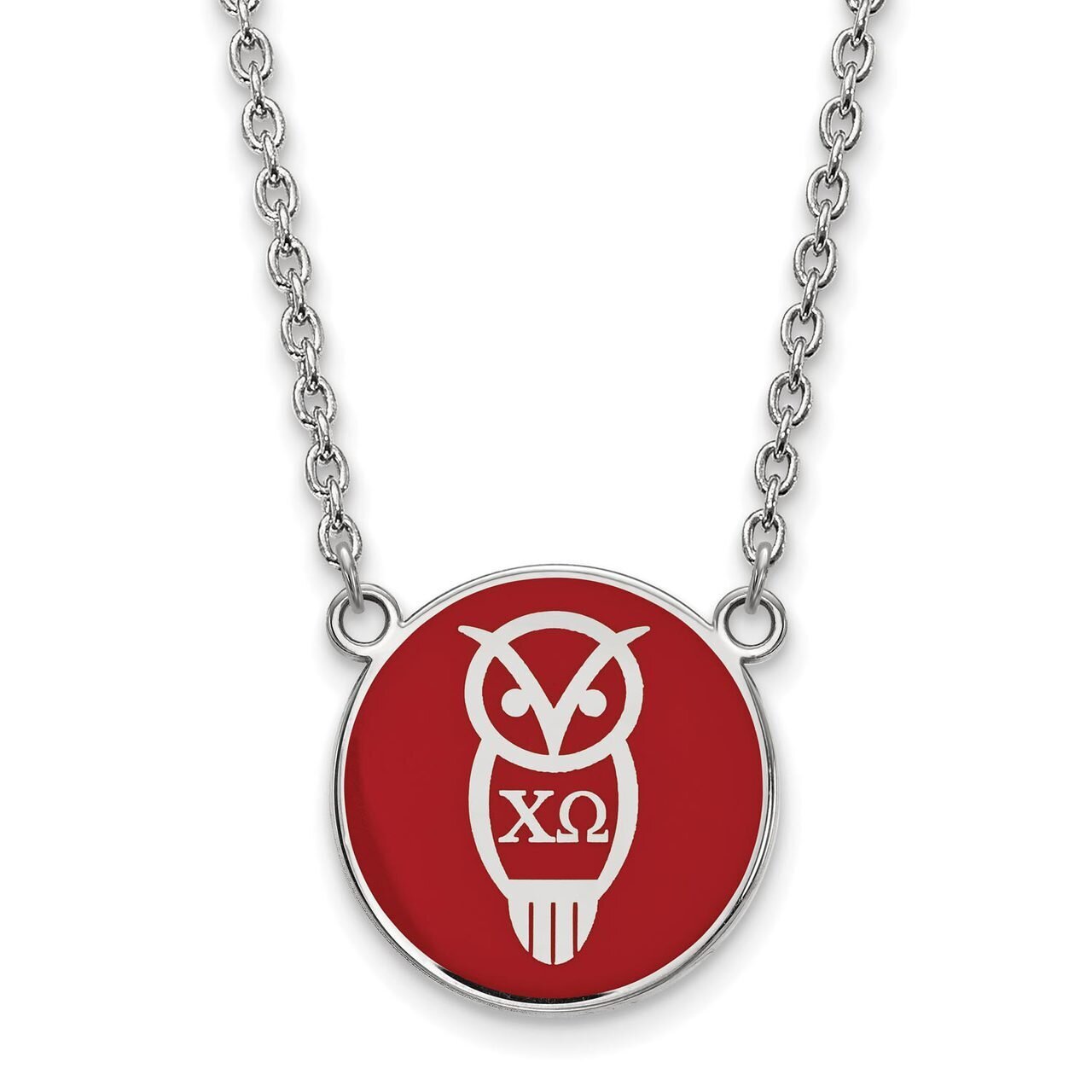 Chi Omega Small Enameled Pendant with 18 Inch Chain Sterling Silver SS043CHO-18, MPN: SS043CHO-18, …