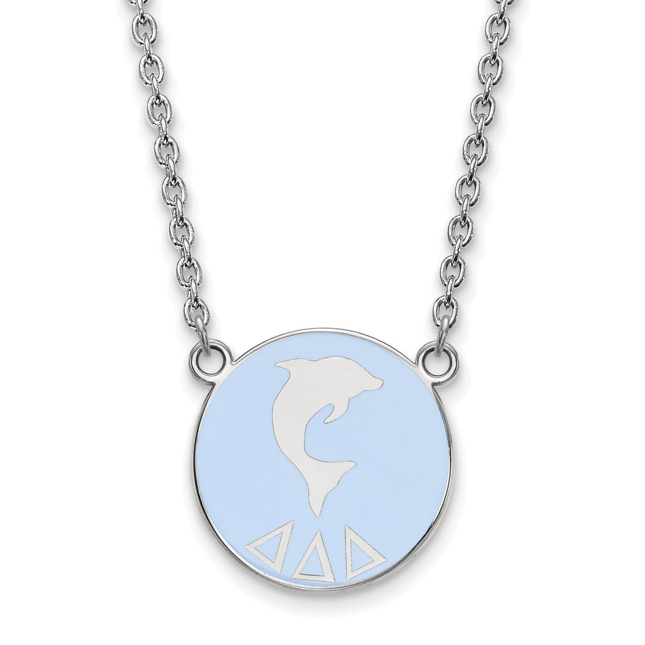 Delta Delta Delta Small Enameled Pendant with 18 Inch Chain Sterling Silver SS043DDD-18, MPN: SS043…