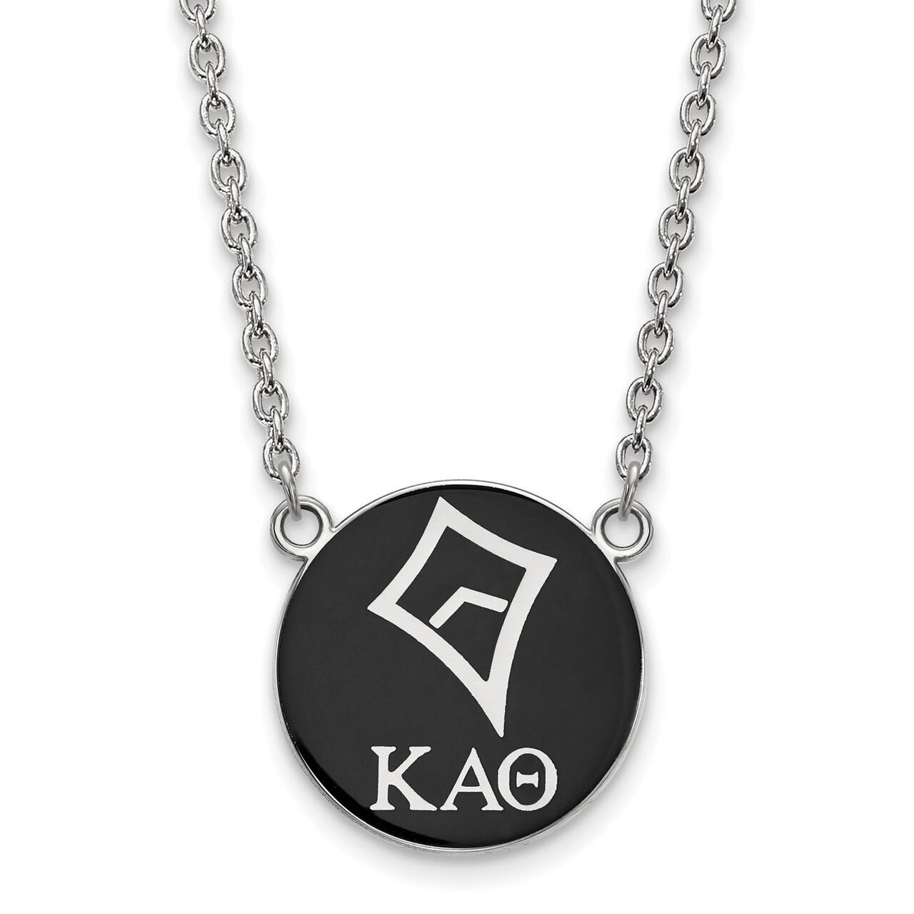 Kappa Alpha Theta Small Enameled Pendant with 18 Inch Chain Sterling Silver SS043KAT-18, MPN: SS043…