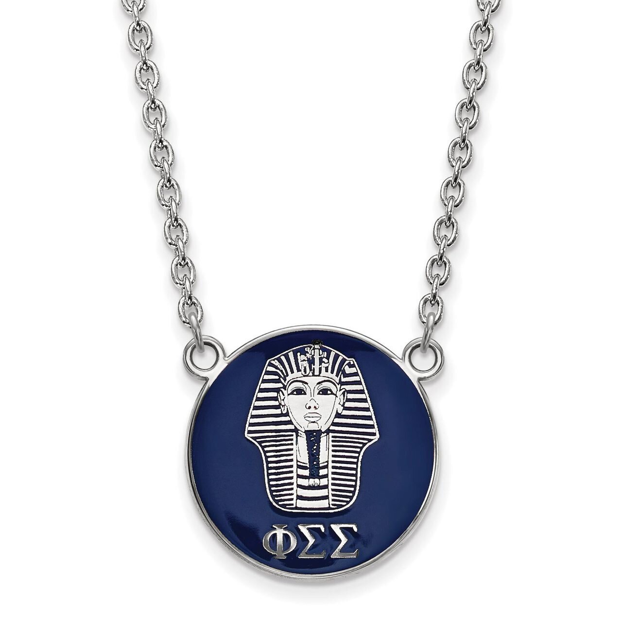 Phi Sigma Sigma Small Enameled Pendant with 18 Inch Chain Sterling Silver SS043PSS-18