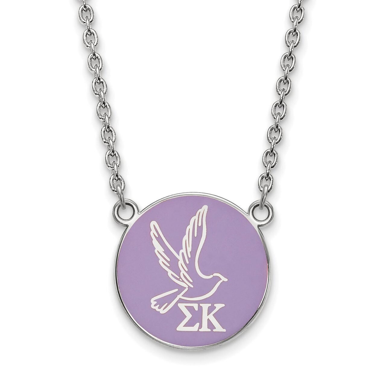 Sigma Kappa Small Enameled Pendant with 18 Inch Chain Sterling Silver SS043SKP-18, MPN: SS043SKP-18…