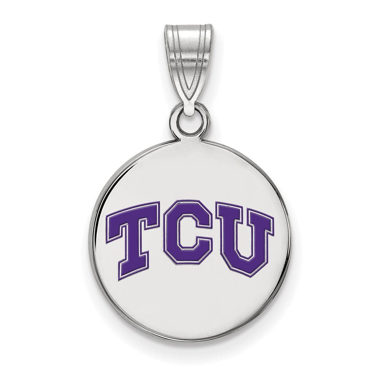 Texas Christian University Medium Enamel Disc Pendant Sterling Silver SS043TCU, MPN: SS043TCU, 8867…
