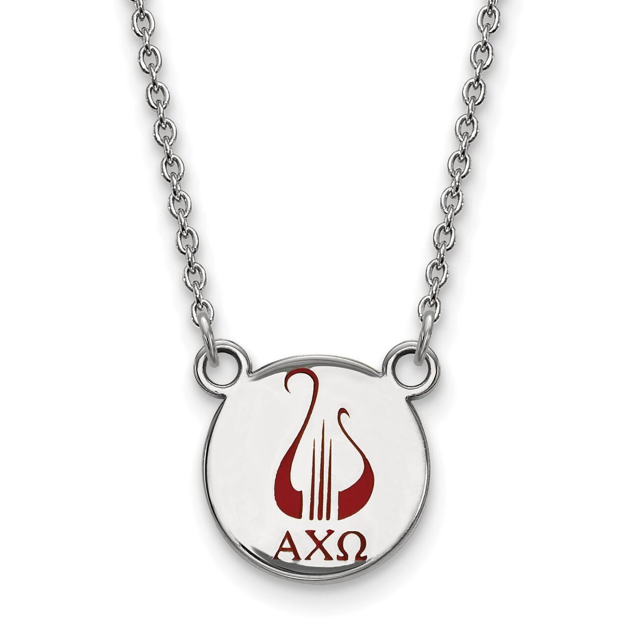 Alpha Chi Omega Extra Small Enameled Pendant with 18 Inch Chain Sterling Silver SS044ACO-18, MPN: S…