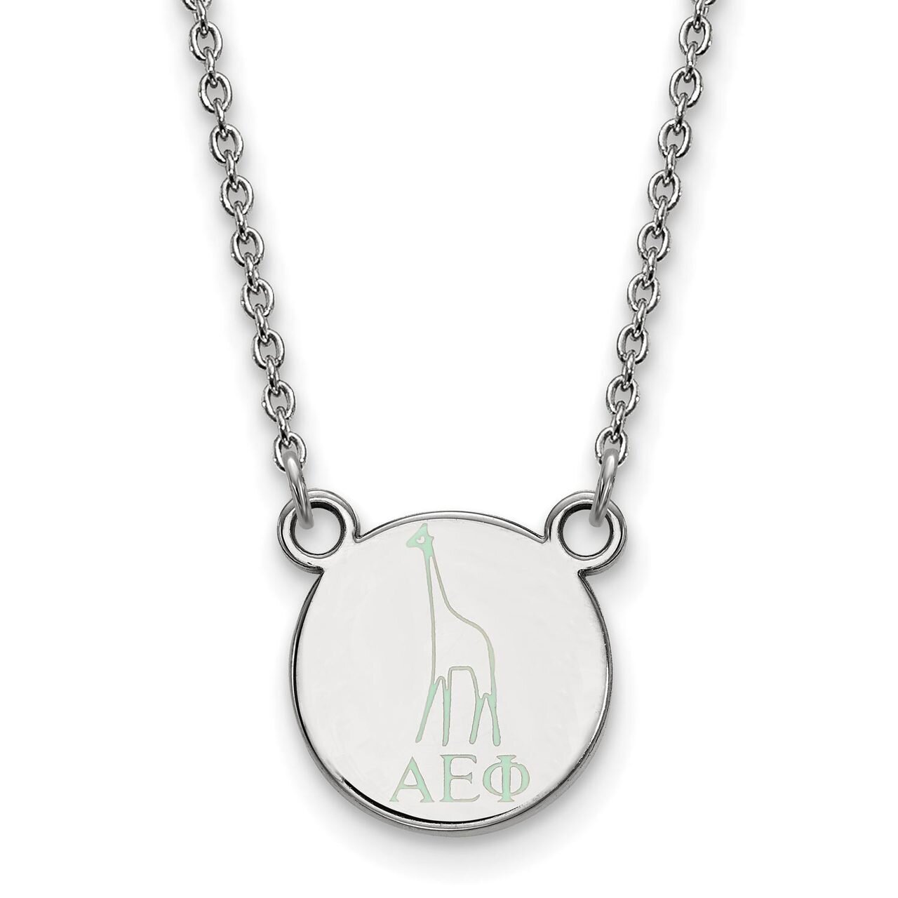 Alpha Epsilon Phi Extra Small Enameled Pendant with 18 Inch Chain Sterling Silver SS044AEP-18