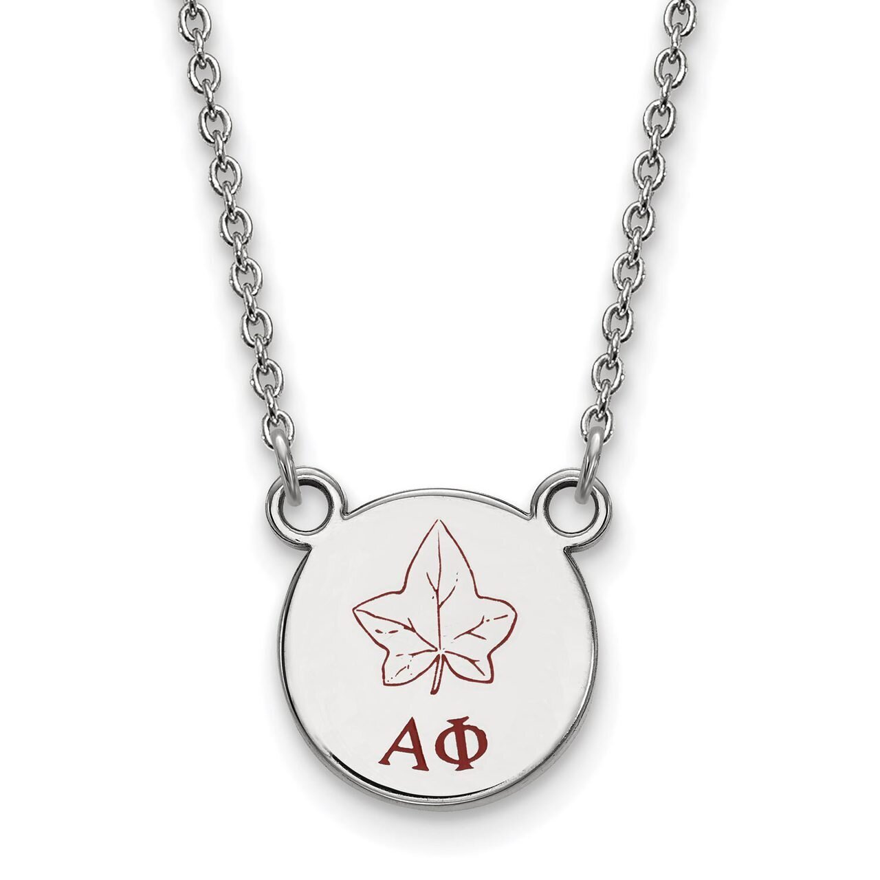 Alpha Phi Extra Small Enameled Pendant with 18 Inch Chain Sterling Silver SS044APH-18, MPN: SS044AP…