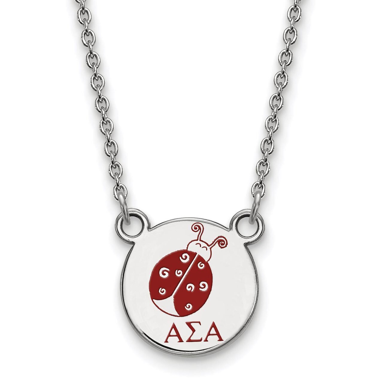 Alpha Sigma Alpha Extra Small Enameled Pendant with 18 Inch Chain Sterling Silver SS044ASI-18, MPN:…