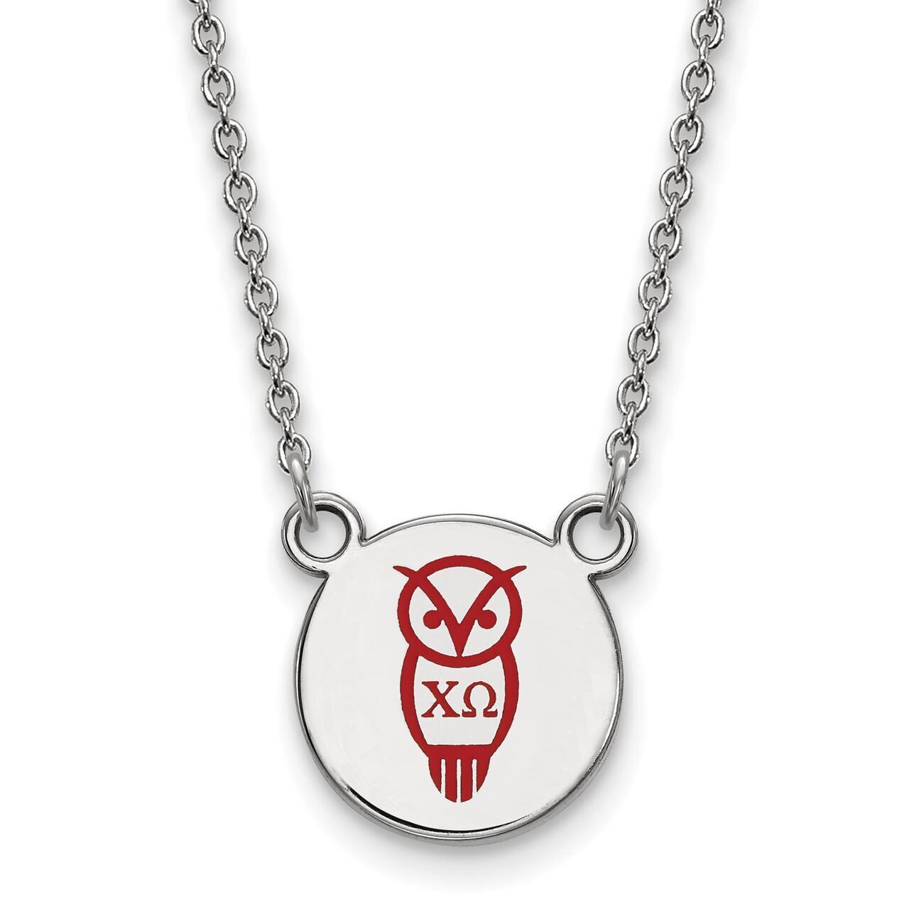 Chi Omega Extra Small Enameled Pendant with 18 Inch Chain Sterling Silver SS044CHO-18, MPN: SS044CH…