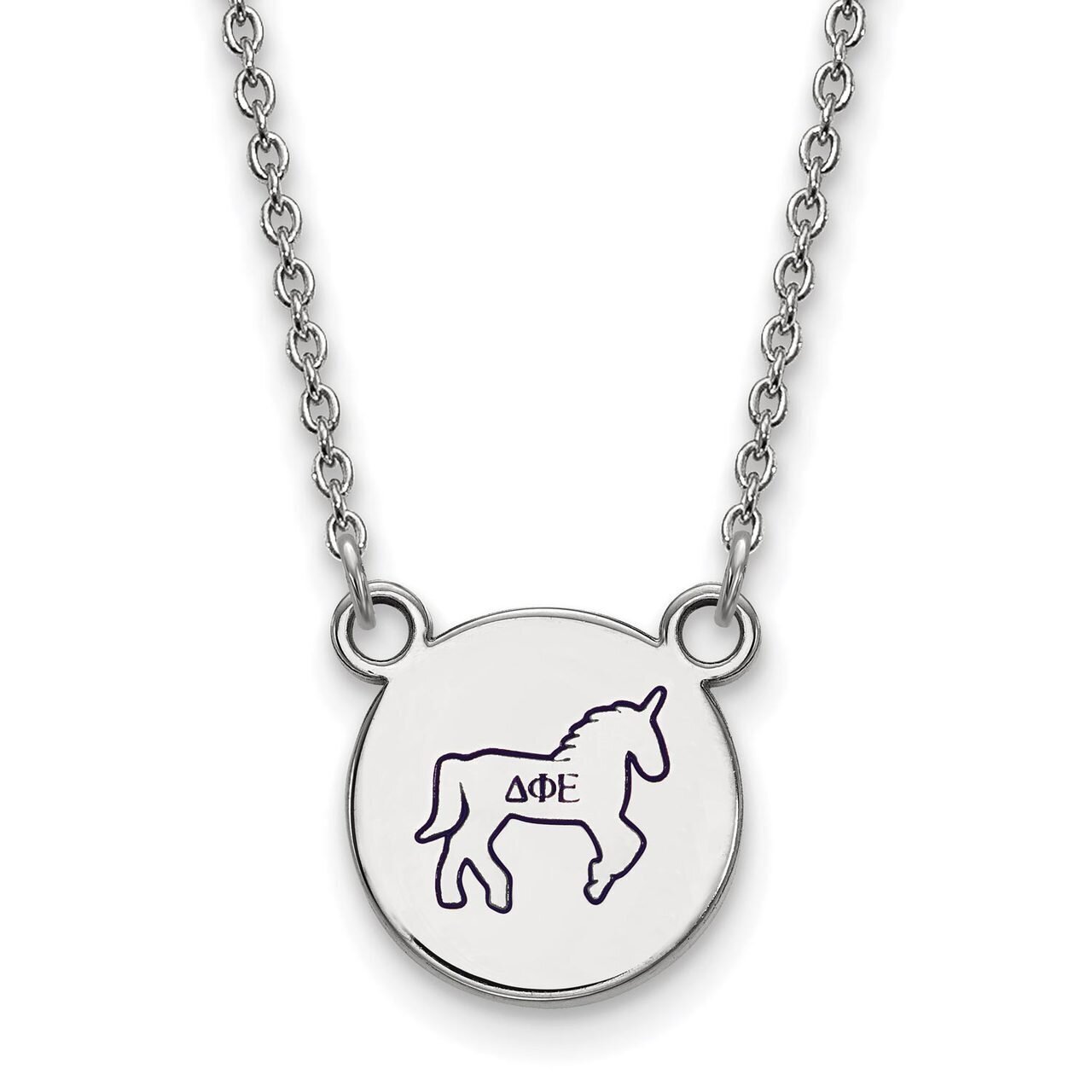 Delta Phi Epsilon Extra Small Enameled Pendant with 18 Inch Chain Sterling Silver SS044DPH-18, MPN:…