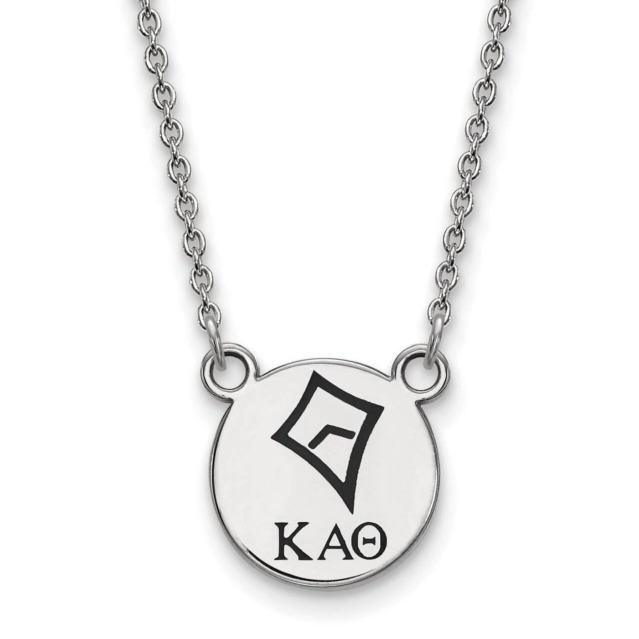 Kappa Alpha Theta Extra Small Enameled Pendant with 18 Inch Chain Sterling Silver SS044KAT-18, MPN:…