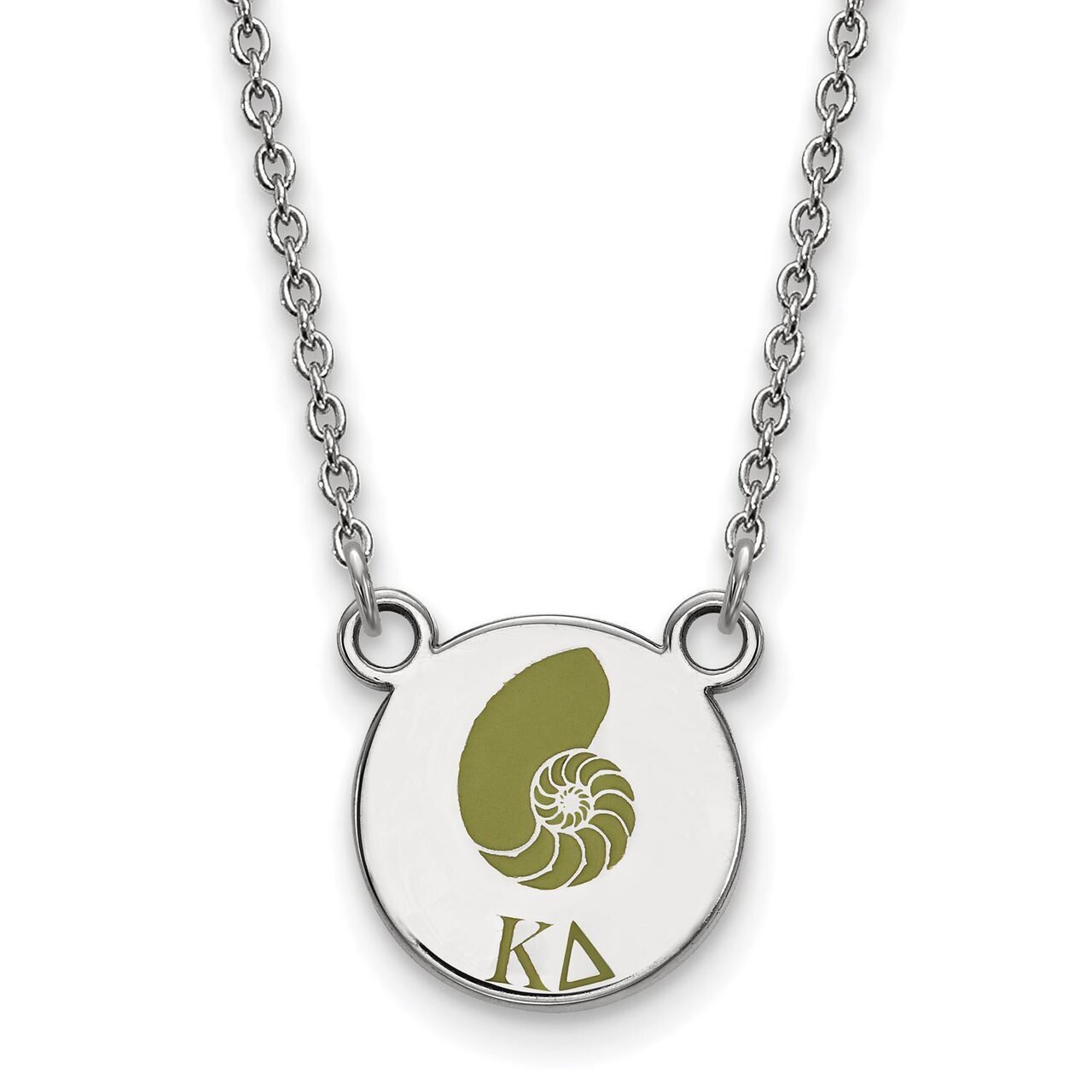 Kappa Delta Extra Small Enameled Pendant with 18 Inch Chain Sterling Silver SS044KD-18, MPN: SS044K…