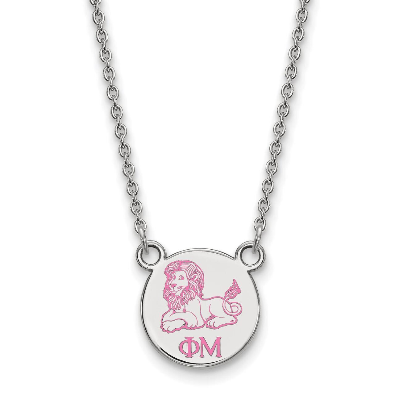 Phi Mu Extra Small Enameled Pendant with 18 Inch Chain Sterling Silver SS044PHM-18, MPN: SS044PHM-1…