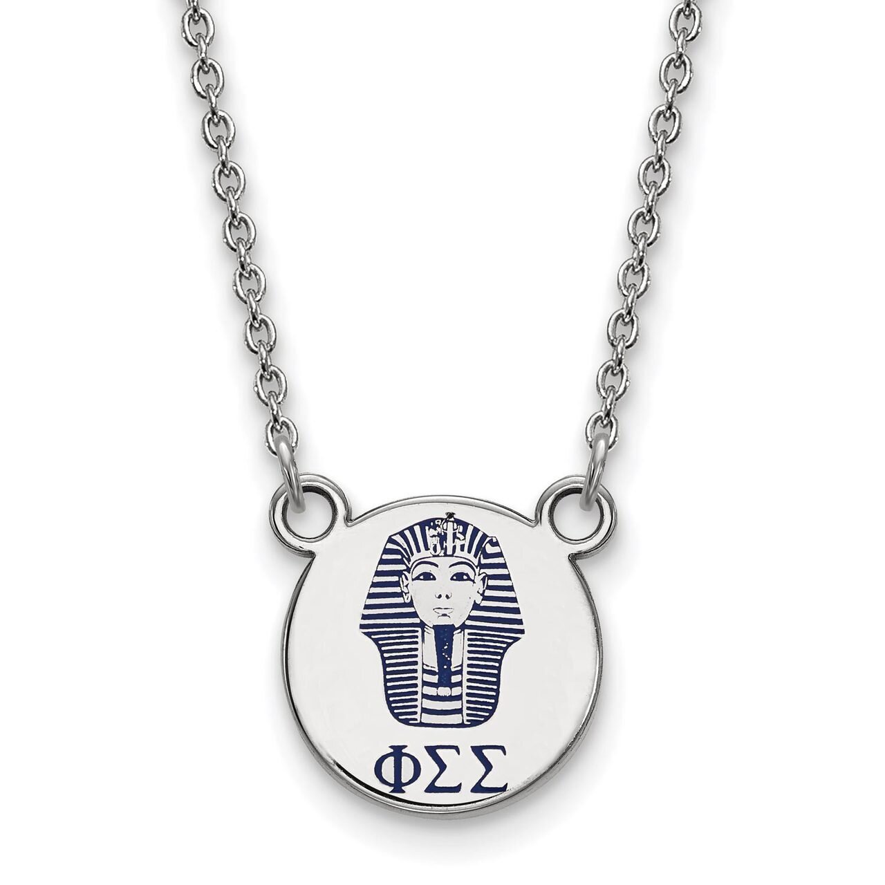 Phi Sigma Sigma Extra Small Enameled Pendant with 18 Inch Chain Sterling Silver SS044PSS-18, MPN: S…