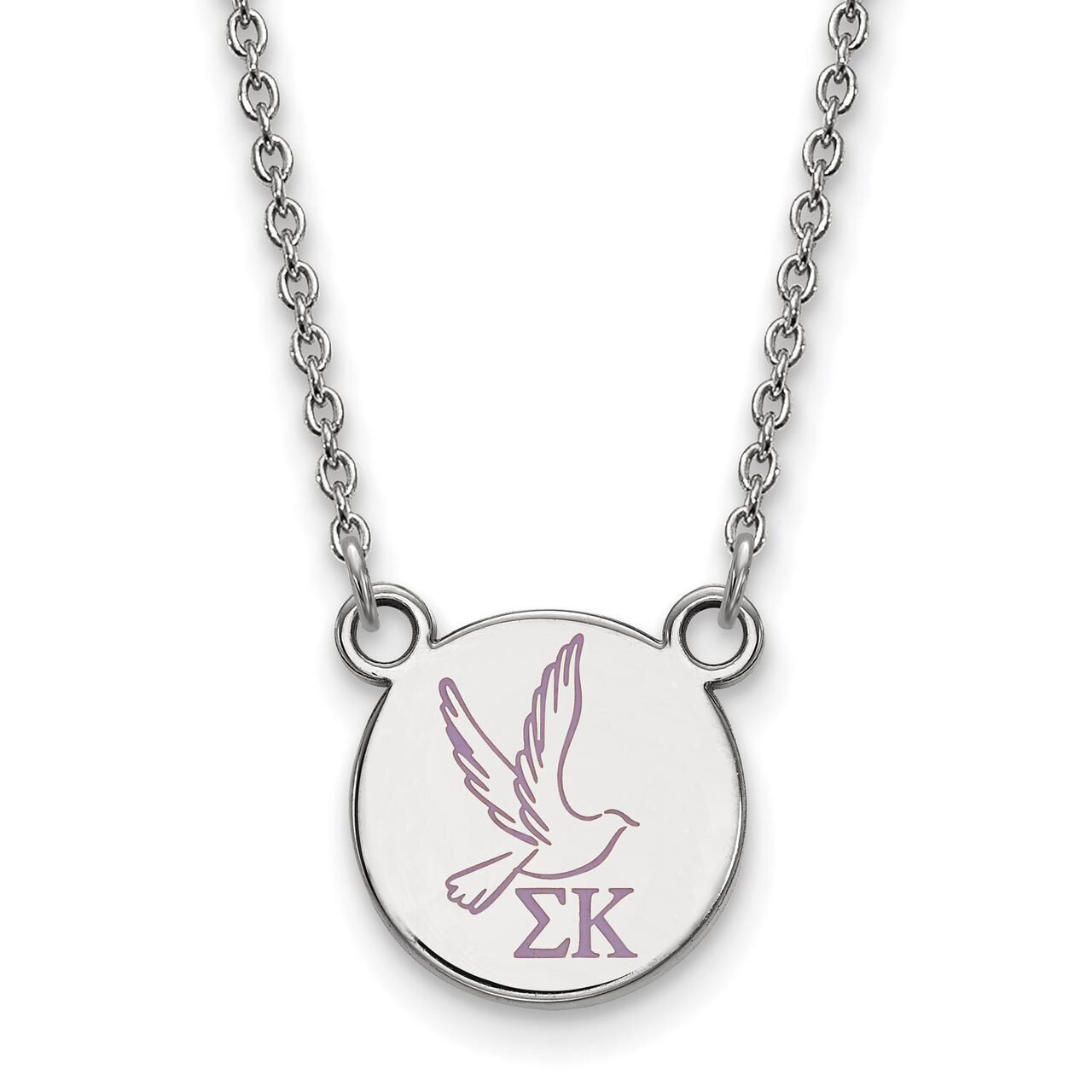 Sigma Kappa Extra Small Enameled Pendant with 18 Inch Chain Sterling Silver SS044SKP-18, MPN: SS044…