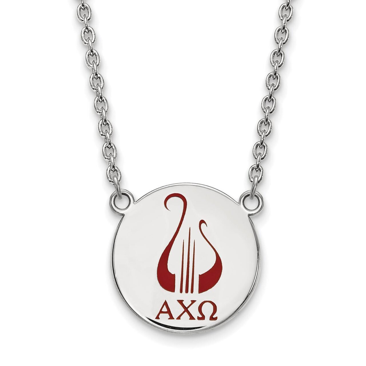 Alpha Chi Omega Small Enameled Pendant with 18 Inch Chain Sterling Silver SS045ACO-18, MPN: SS045AC…