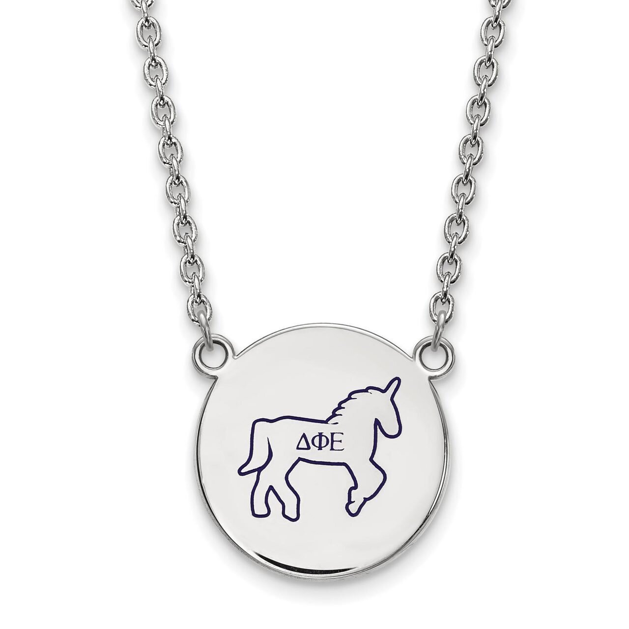 Delta Phi Epsilon Small Enameled Pendant with 18 Inch Chain Sterling Silver SS045DPH-18, MPN: SS045…