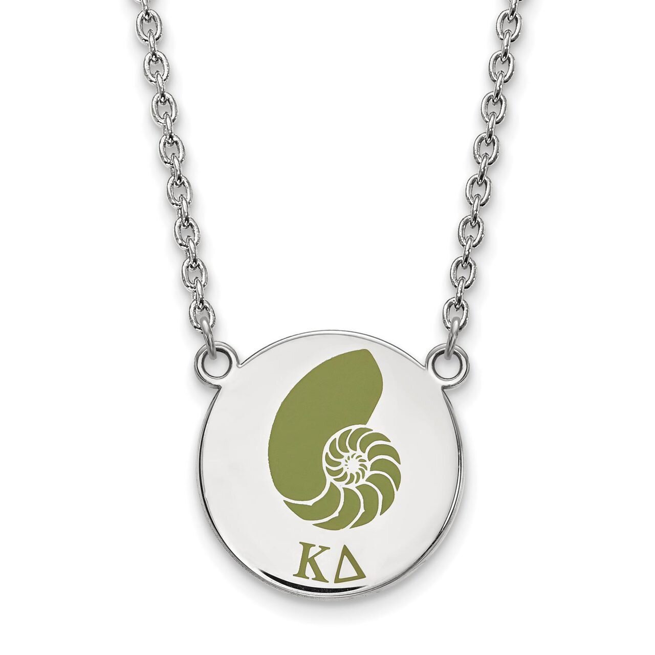 Kappa Delta Small Enameled Pendant with 18 Inch Chain Sterling Silver SS045KD-18