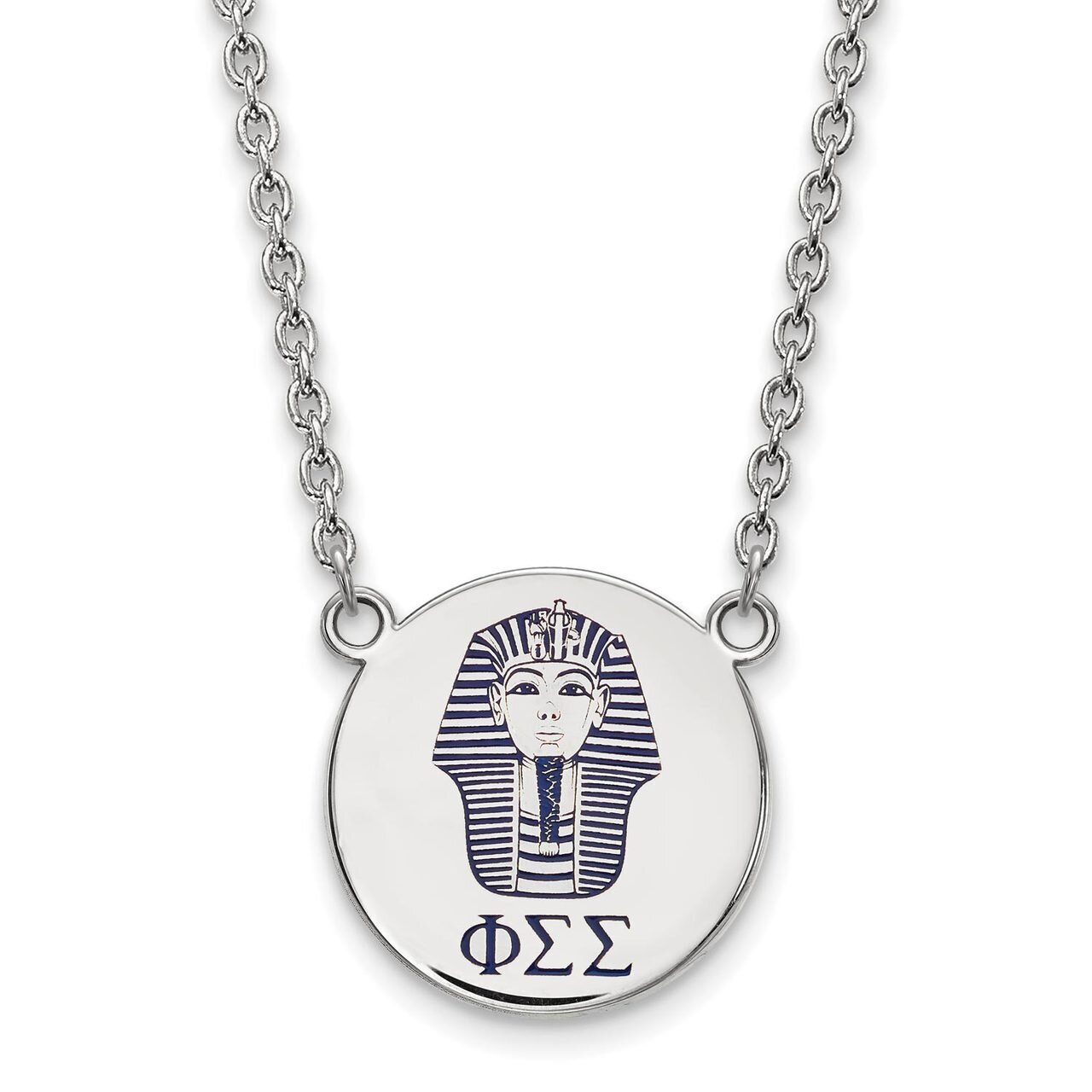 Phi Sigma Sigma Small Enameled Pendant with 18 Inch Chain Sterling Silver SS045PSS-18, MPN: SS045PS…