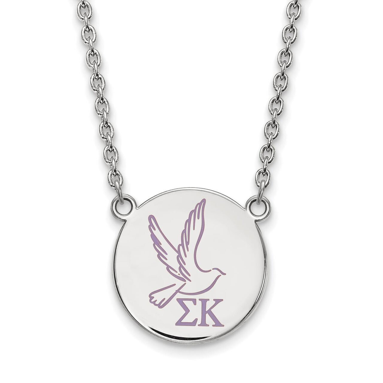 Sigma Kappa Small Enameled Pendant with 18 Inch Chain Sterling Silver SS045SKP-18, MPN: SS045SKP-18…