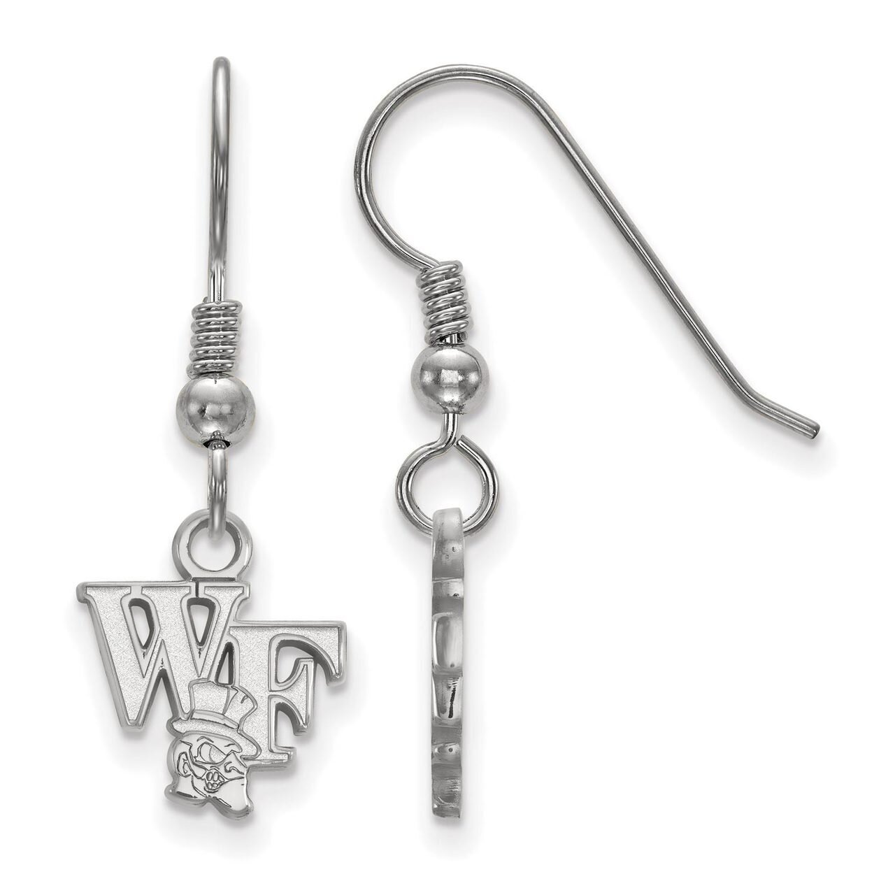 Wake Forest University Extra Small Dangle Earring Wire Sterling Silver SS045WFU