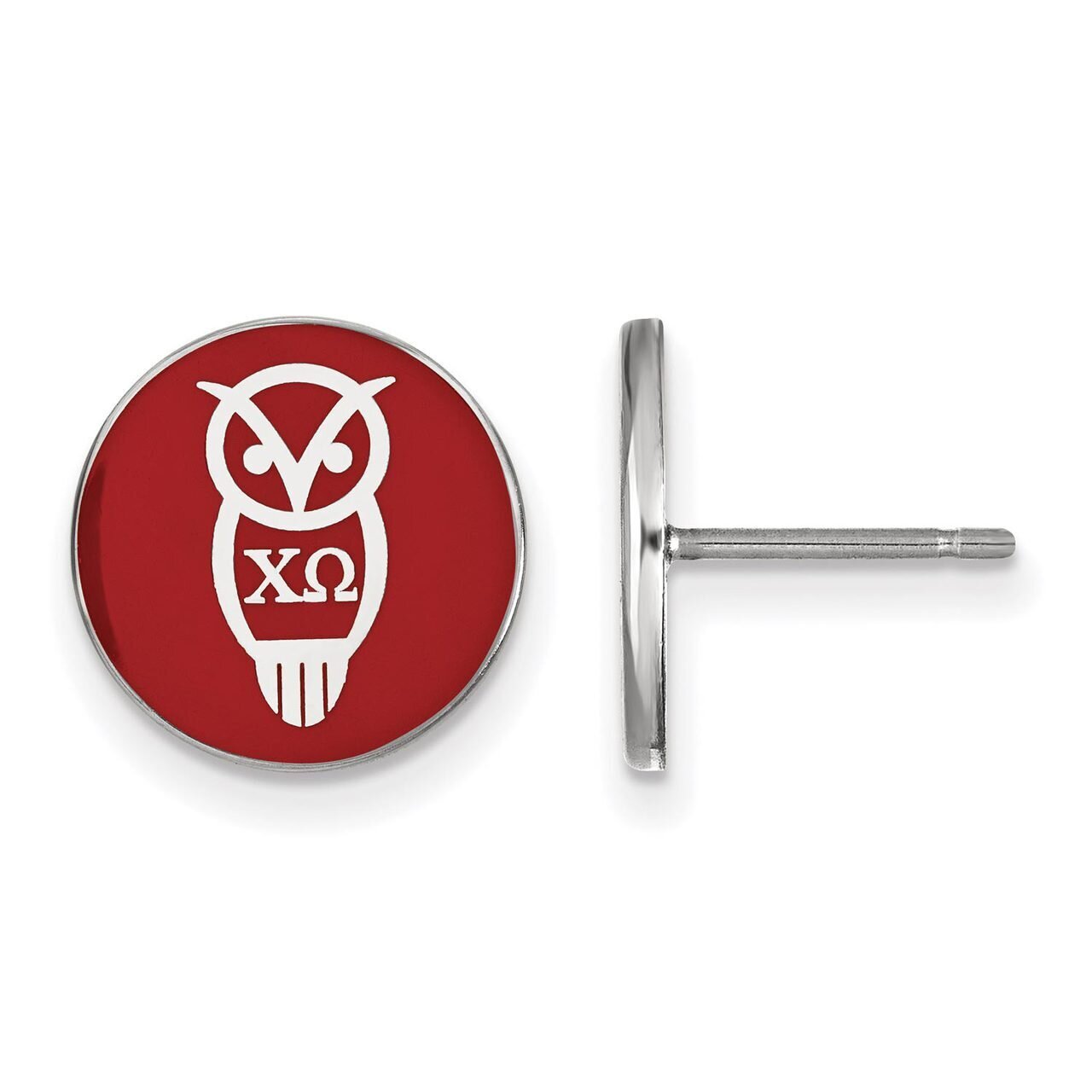 Chi Omega Enameled Post Earrings Sterling Silver SS046CHO, MPN: SS046CHO, 886774609980