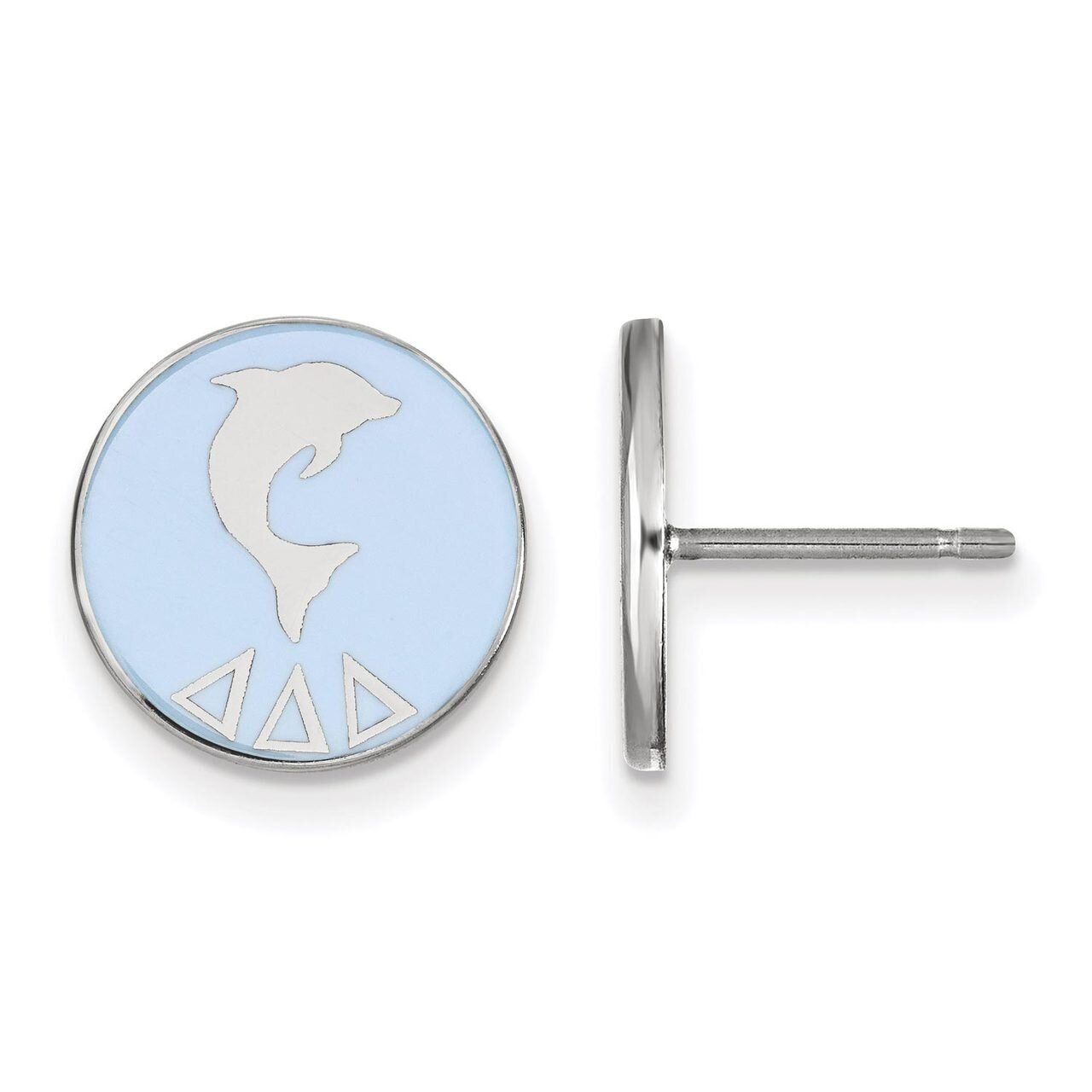 Delta Delta Delta Enameled Post Earrings Sterling Silver SS046DDD, MPN: SS046DDD, 886774609997