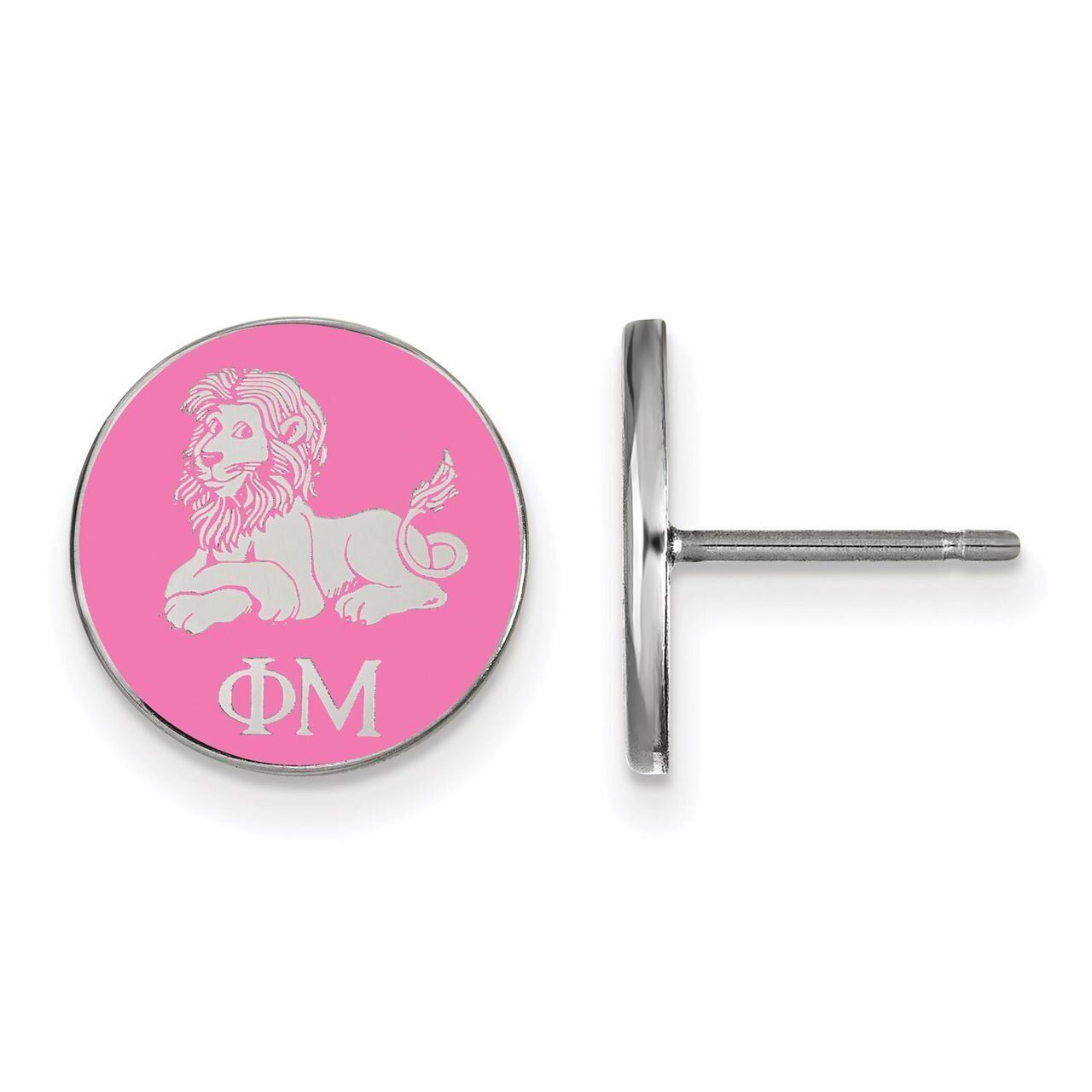 Phi Mu Enameled Post Earrings Sterling Silver SS046PHM, MPN: SS046PHM, 886774610085