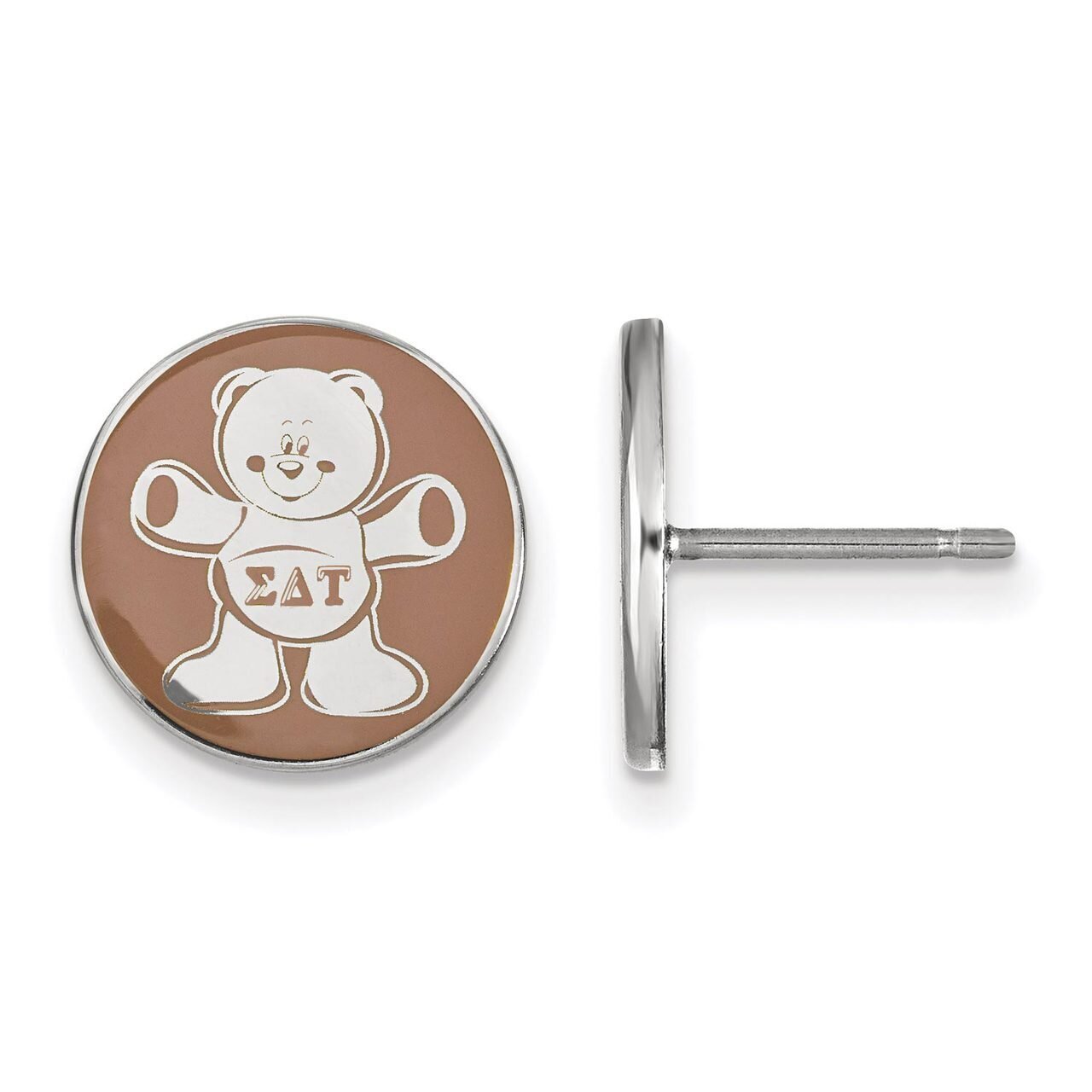 Sigma Delta Tau Enameled Post Earrings Sterling Silver SS046SDT, MPN: SS046SDT, 886774611372