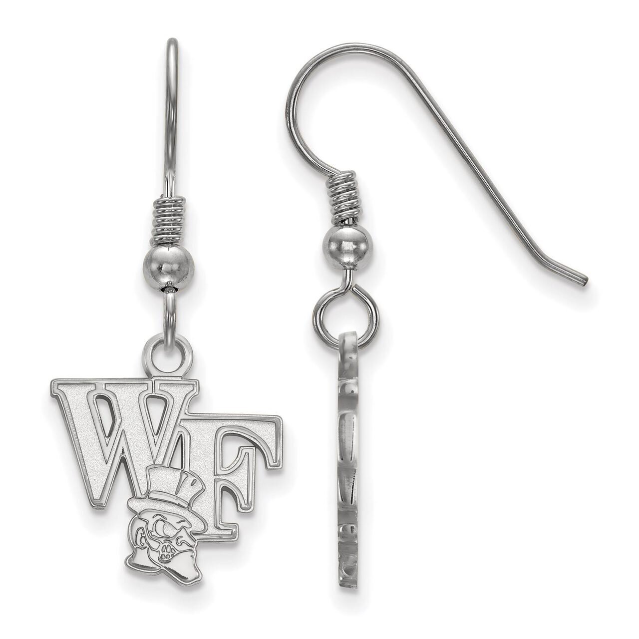 Wake Forest University Small Dangle Earring Wire Sterling Silver SS046WFU