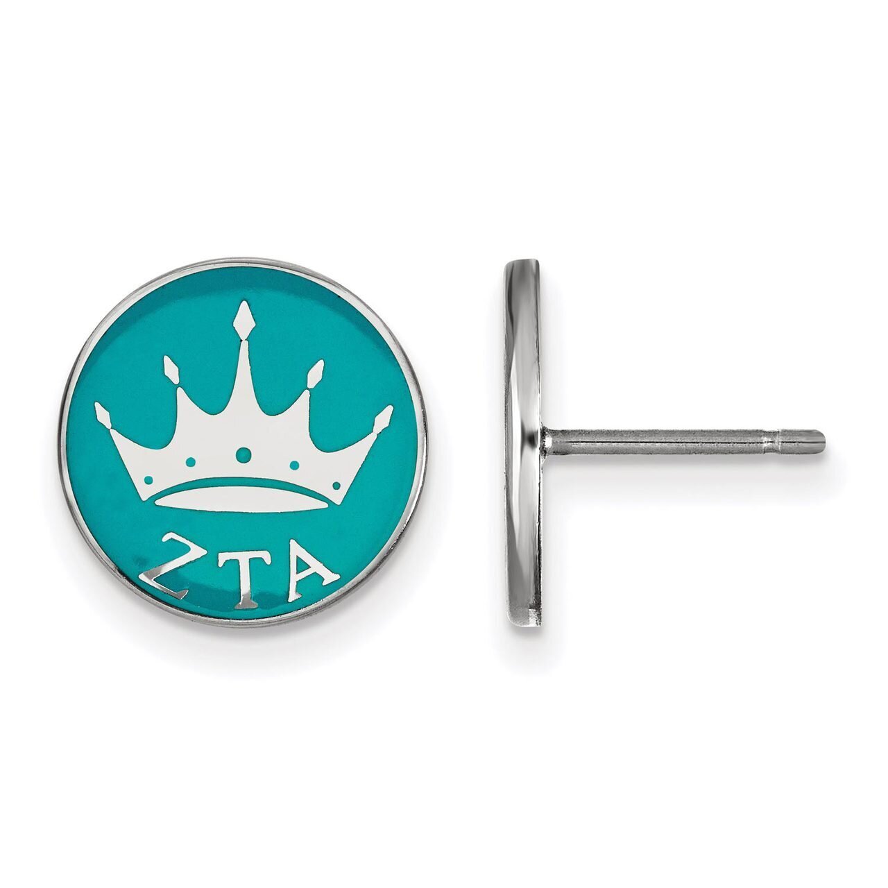 Zeta Tau Alpha Enameled Post Earrings Sterling Silver SS046ZTA