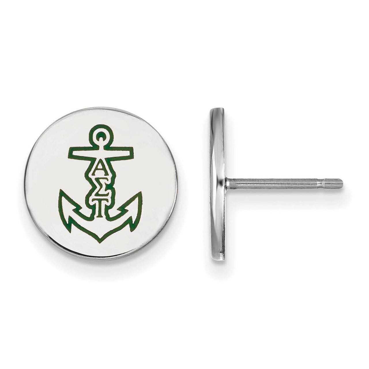 Alpha Sigma Tau Enameled Post Earrings Sterling Silver SS047ALS, MPN: SS047ALS, 886774610191