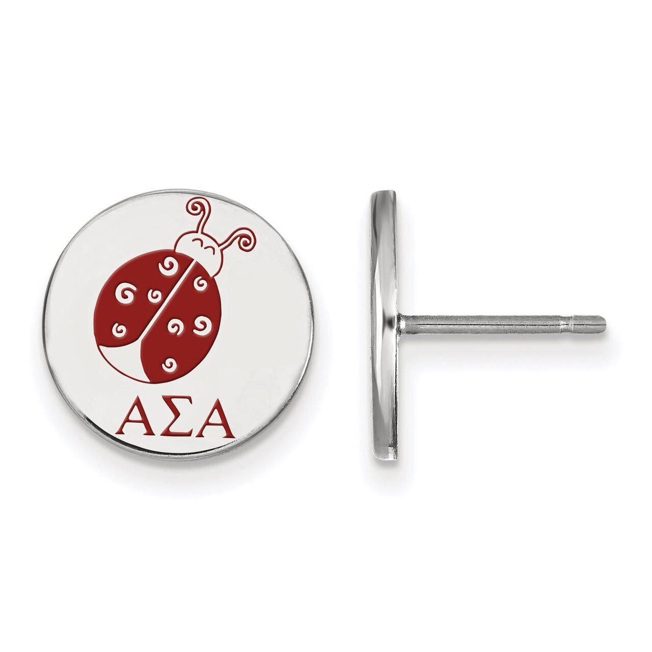Alpha Sigma Alpha Enameled Post Earrings Sterling Silver SS047ASI, MPN: SS047ASI, 886774610221