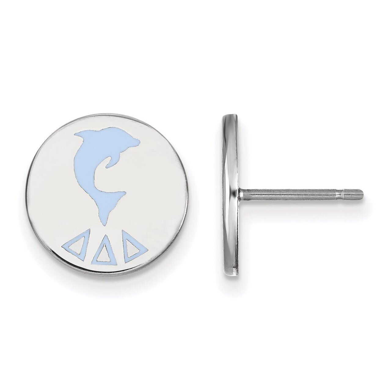 Delta Delta Delta Enameled Post Earrings Sterling Silver SS047DDD, MPN: SS047DDD, 886774610252