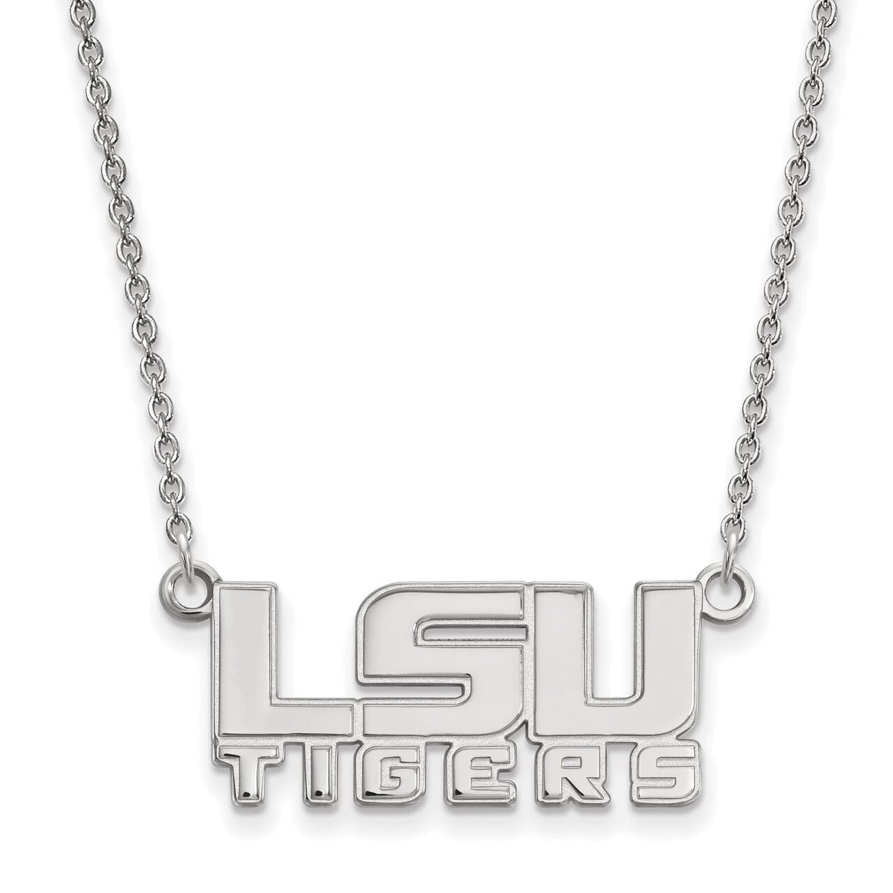 Louisiana State University Small Pendant with Necklace Sterling Silver SS047LSU-18, MPN: SS047LSU-1…