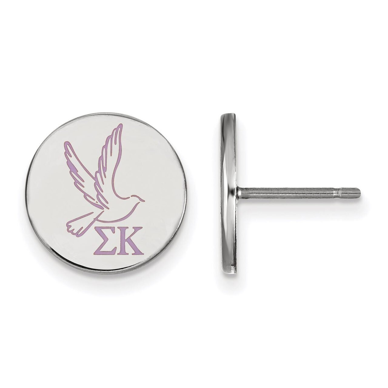 Sigma Kappa Enameled Post Earrings Sterling Silver SS047SKP, MPN: SS047SKP, 886774610368