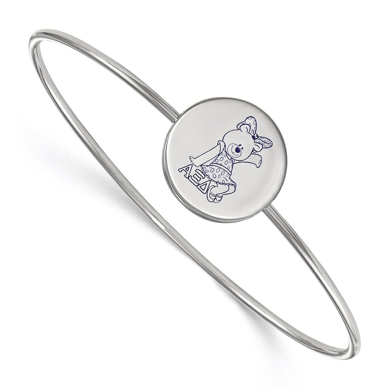 Alpha Xi Delta Enameled Slip-on Bangle Sterling Silver SS048AXD-7, MPN: SS048AXD-7, 886774610498