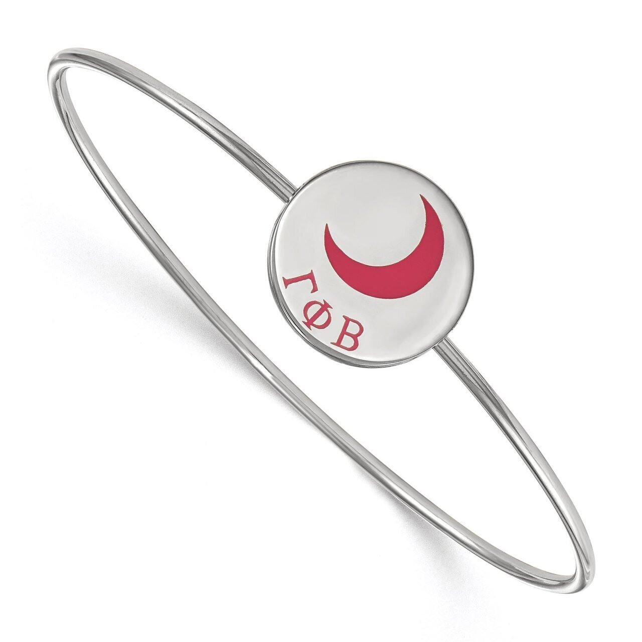 Gamma Phi Beta Enameled Slip-on Bangle Sterling Silver SS048GPB-7, MPN: SS048GPB-7, 886774610559